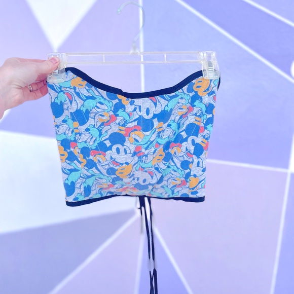 New York Couture One of Kind Pastel MICKEY MOUSE Boned Corset Crop Top - Picture 3 of 7